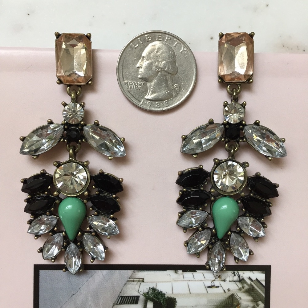 "Simone" Earrings || Clear Crystal Statement - Picture 4 of 12